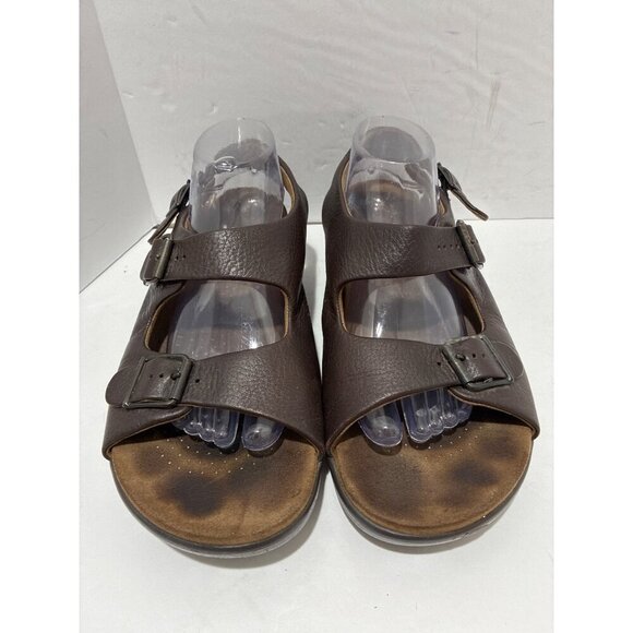 SAS Tripad Confort Sandals Womens 10 Wide Brown Leather Two Strap Buckle - Picture 2 of 7